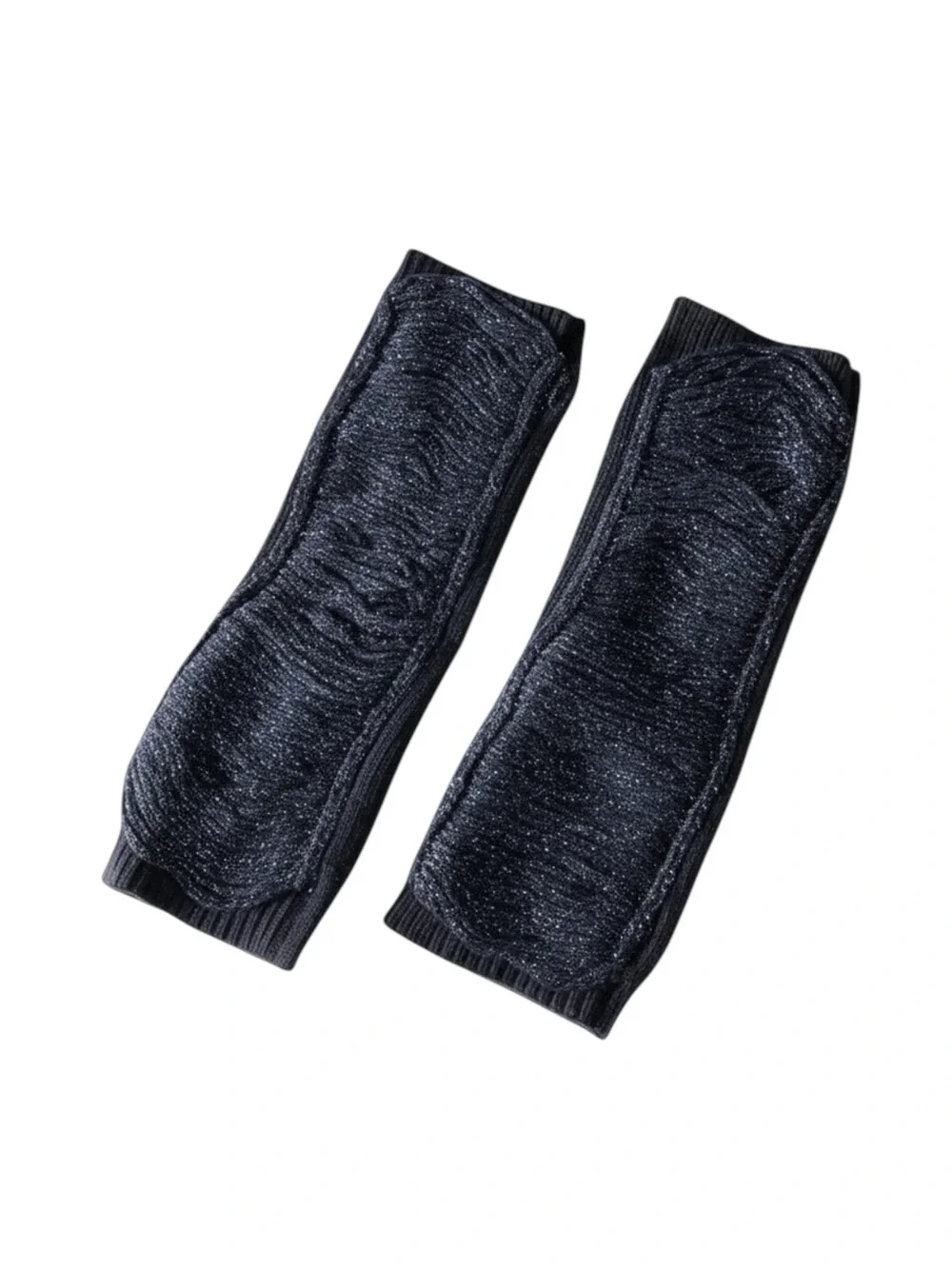 Rare: new Pencey ✵ Fringe Fingerless Gloves ✵ Black Metallic ✵ Edgy Chic Blingy